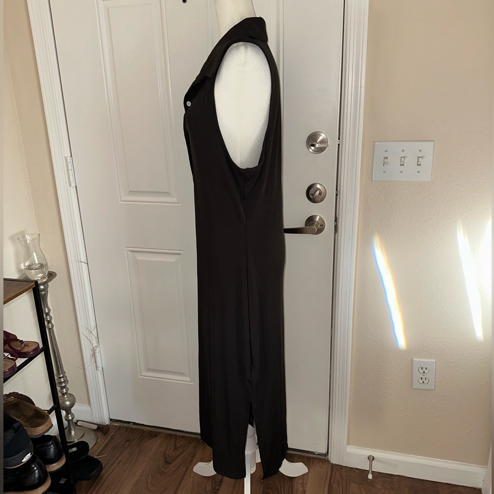 SHEIN SXY Plus Black Button Midi Dress Size 1X - Picture 4 of 7
